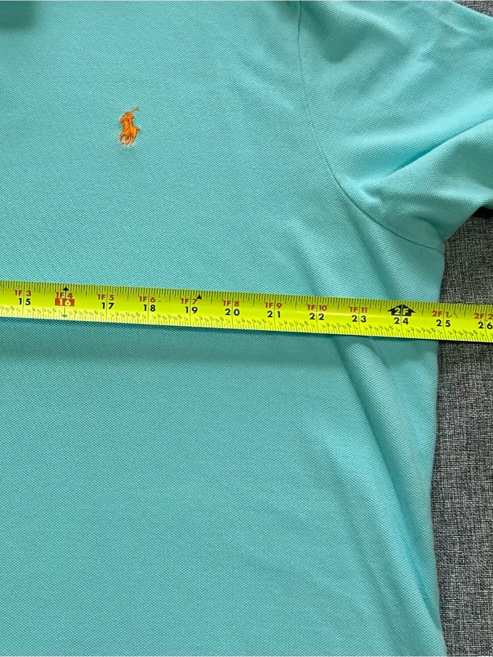 Ralph Lauren Blue Polo with Orange Pony Logo XXL Men’s Shirt Custom Fit